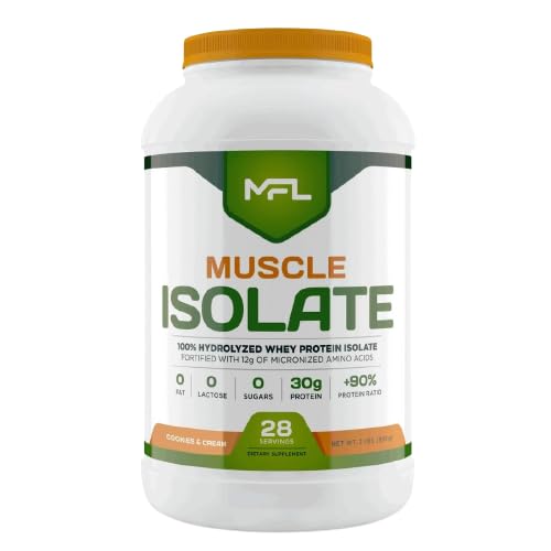Muscle Food Labs MFL 100% Pure Whey Protein Isolate Powder, 32 Servings