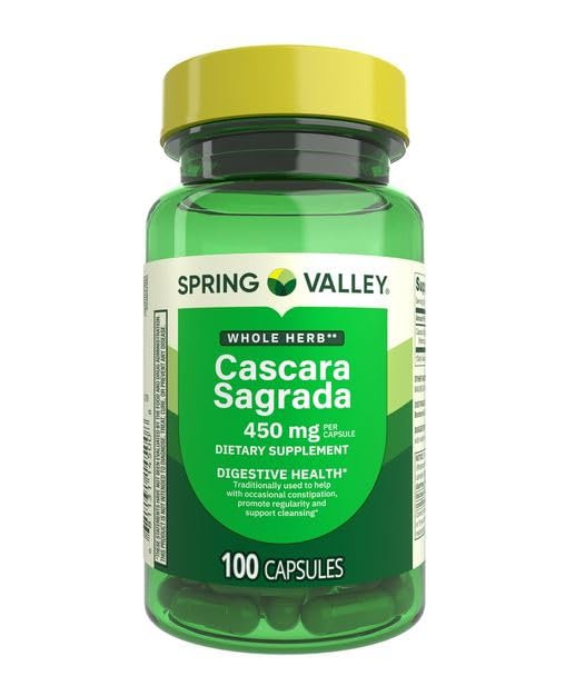 H4U Cascara Sagrada Whole Herb Dietary Supplement Capsules 100 Count