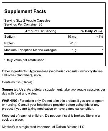 Swanson Marine Collagen Peptide Type I Capsule, 60 Count