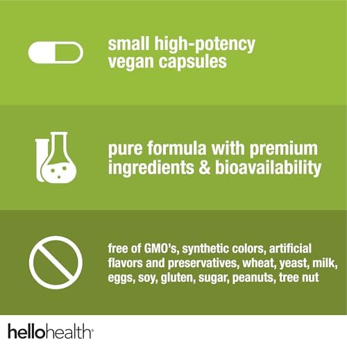 HELLO HEALTH Organic Irish Sea Moss Capsules with Burdock Root & Bladderwrack Bioperine, 120 Capsules