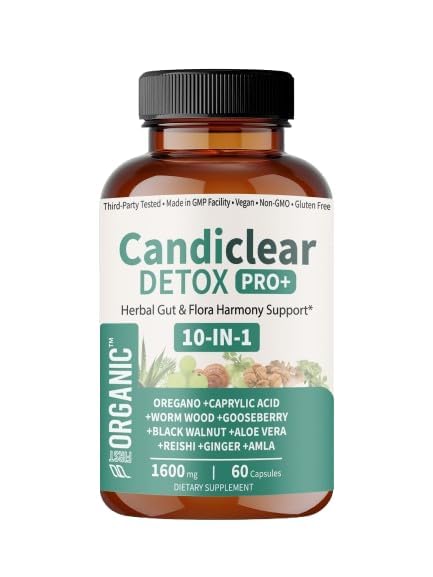 FIRSTORGANIC Women’s Candida Cleanse & Yeast Balance 1600mg Capsules 60 Count
