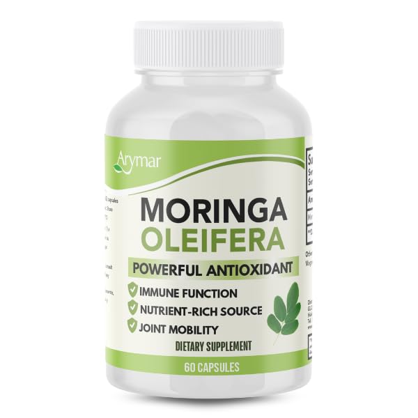 Arymar Moringa Oleifera 630mg Capsules, 60 Count