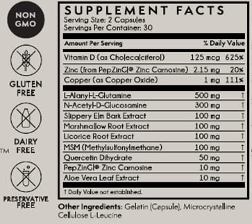 TERRA ORIGIN Healthy Gut with Vitamin D 5000 IU, 60 Capsules