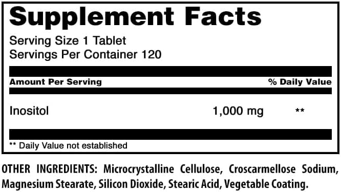 Amazing Nutrition Inositol 1000mg Supplement Tablets 1 Tablet