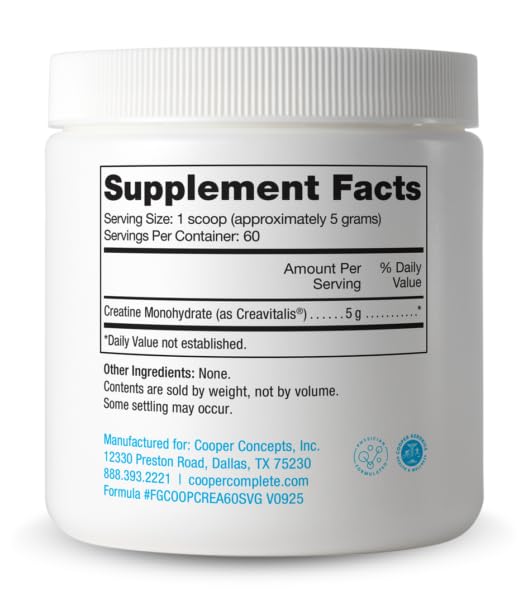 Cooper Complete Creatine Monohydrate Micronized Powder 10.6 Ounce