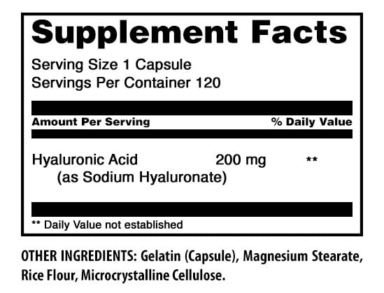 Amazing Nutrition Hyaluronic Acid Supplement Capsule 120 Count