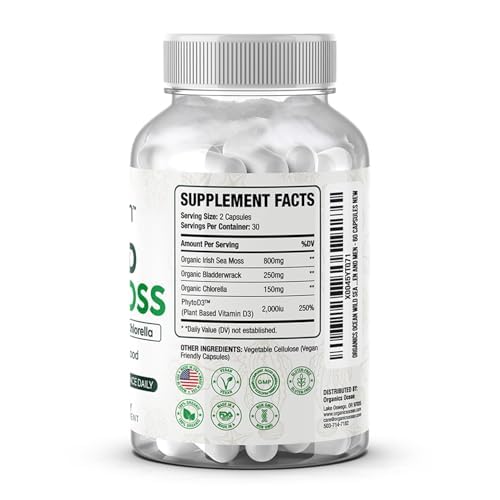 Organics Ocean Wild Sea Moss & Shilajit Capsules, 90 Capsules