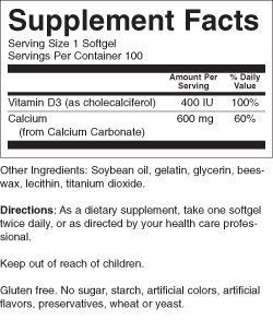 Nature's Blend Calcium Liquid Softgels with D3, 1 Count