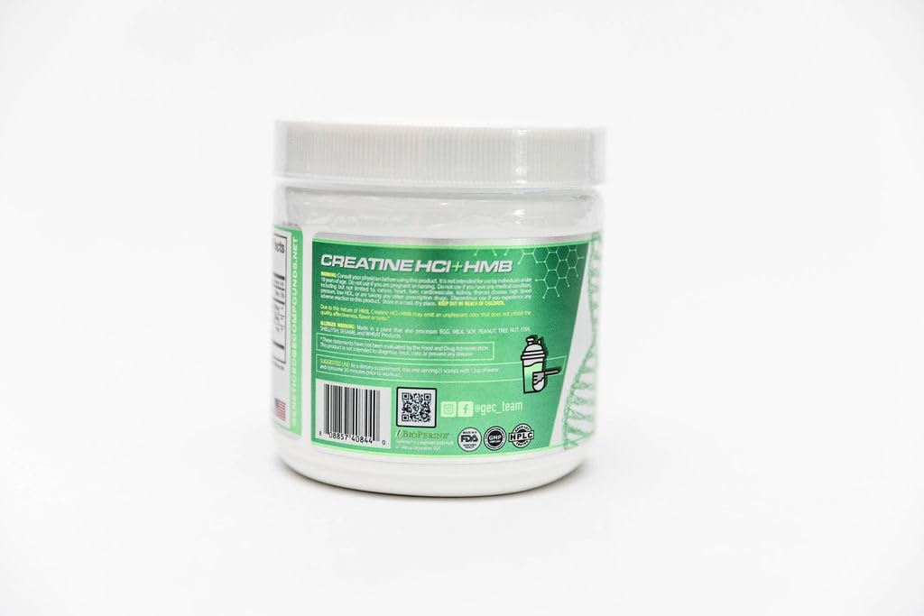 Genetic Edge Compounds Creatine HCl + HMB for Athletes – Performance & Recovery Formula – Powder, 6.94 oz