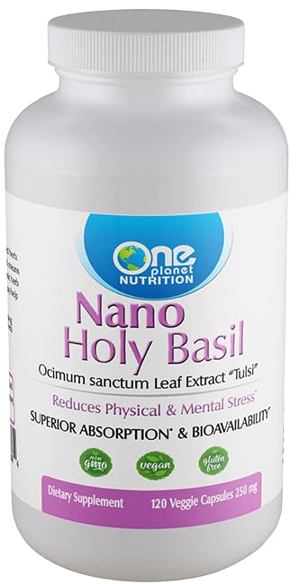 One Planet Nutrition Nano Holy Basil 500 mg Veggie Capsules, 120 Capsules