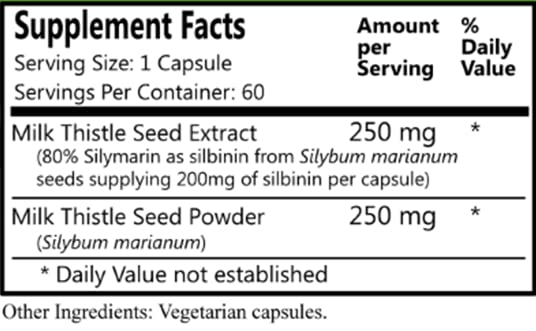 Daily Manufacturing Milk Thistle (Extract & Powder) Capsule 60 Count