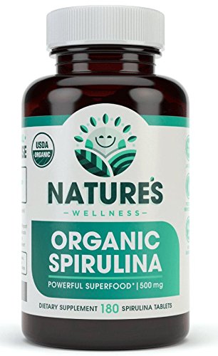 Natures Wellness USDA Organic Spirulina Tablets 180 Count