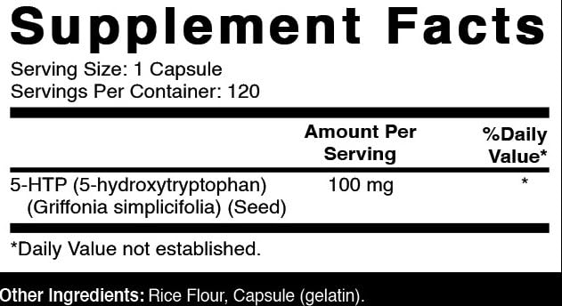 Oxify 5-HTP 100 mg Capsules, 120 Count