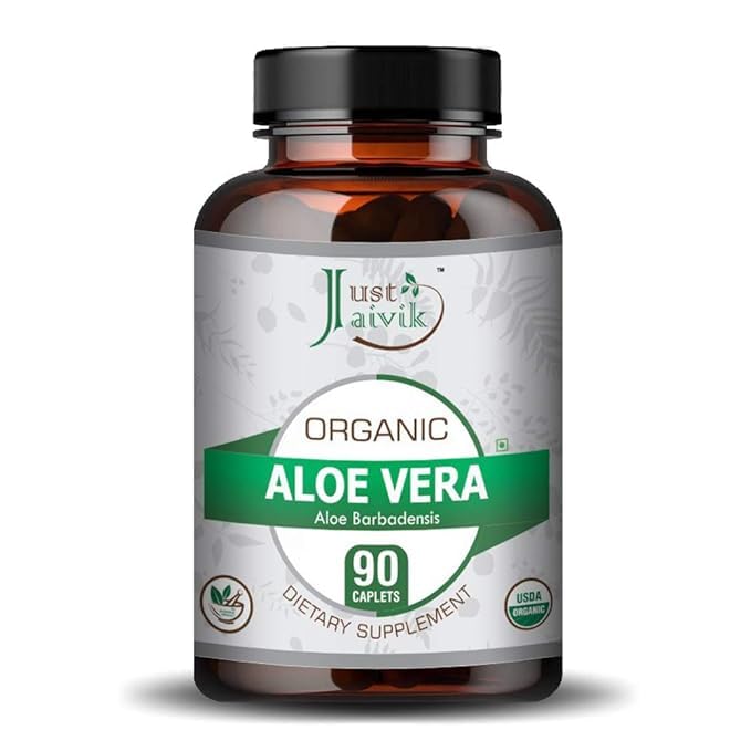 Just Jaivik Organic Aloe Vera Tablets 750 mg, 90 Count