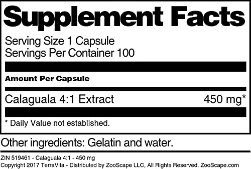 Terravita Calaguala 4:1-450 mg Capsules, 100 Count