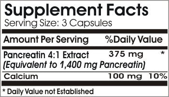 Naturetition Supplements Pancreatin 1400mg 200 Capsules