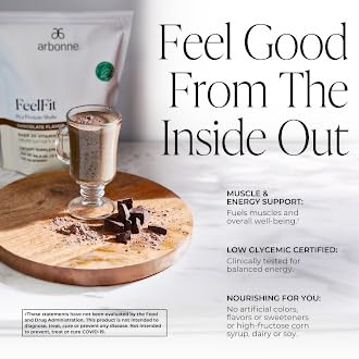 Arbonne FeelFit Pea Protein Powder Chocolate Flavor 30 Servings