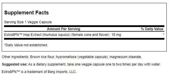 Swanson Estro8Pn Hop Extract 10 mg 180 Veg Caps