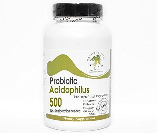 Naturetition Supplements Probiotic Acidophilus 500 Million Live Active Cultures 450mg Capsule, 100 Capsules