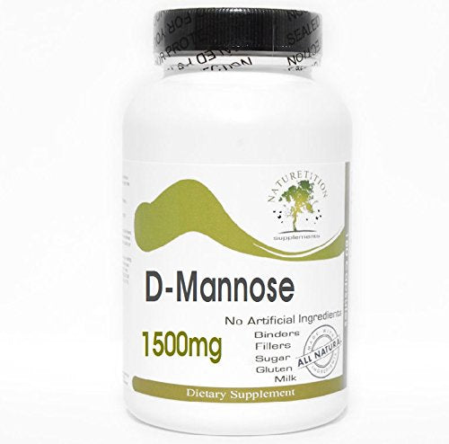 Naturetition Supplements D-Mannose 1500mg Capsules, 180 Capsules
