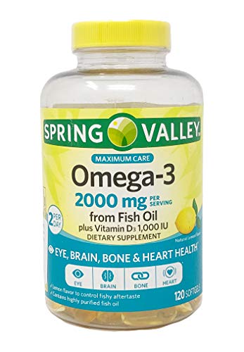 YISHIDA Omega 3 Fish Oil Maximum Care 2000mg Lemon Softgels, 120 Count