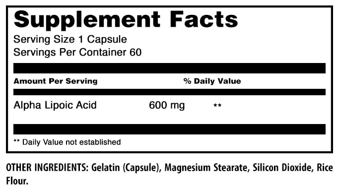 Amazing Nutrition Alpha Lipoic Acid Capsule 1 Count
