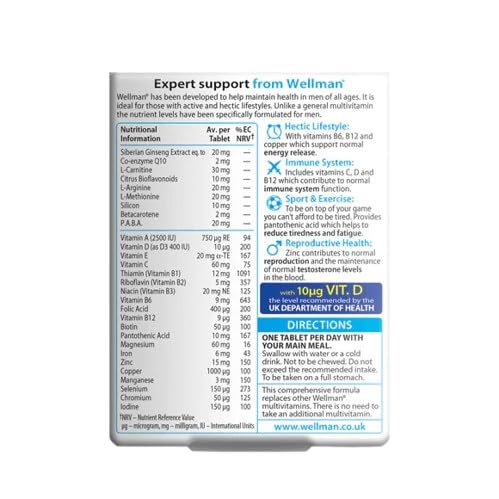Vitabiotics Wellman Original Vitamin & Mineral Supplement Tablet 1