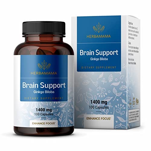 HERBAMAMA Brain Support Capsules, 100 Count
