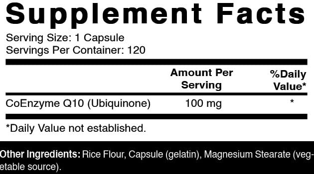 Oxify CoQ10 100 mg Capsules, 120 Count