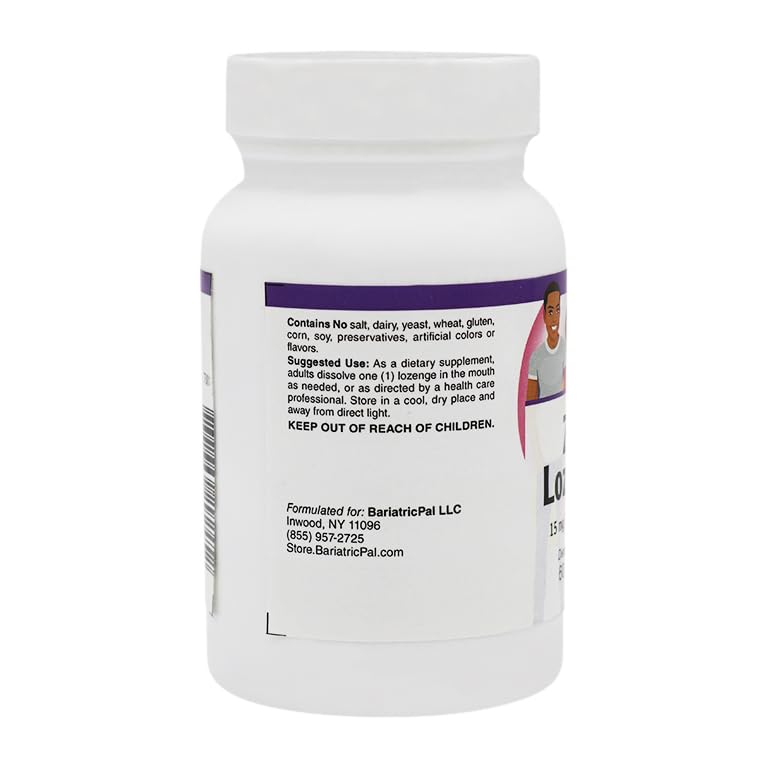 BariatricPal Zinc 15mg + Vitamin C Lozenges, 60 Count