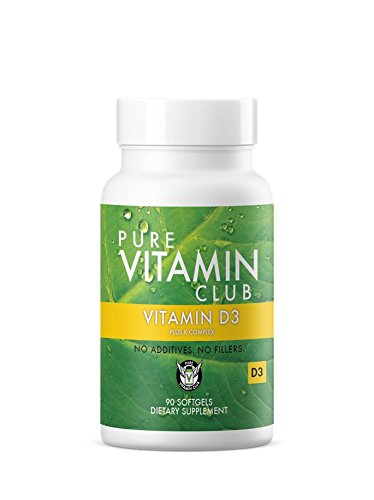 Pure Vitamin Club Vitamin D3 Plus K Complex Capsules 100 Count
