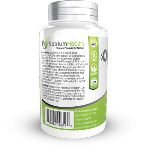 Natrium Health OptimALA Alpha-Lipoic Acid Capsules, 60 Capsules