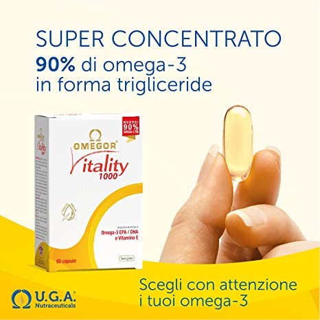 OMEGOR Omega 3 1000mg Fish Oil Softgel 90 Count