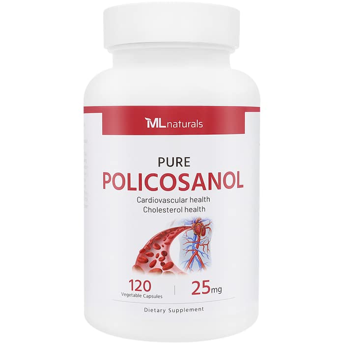ML Naturals Policosanol 25 mg Capsules, 120 Count