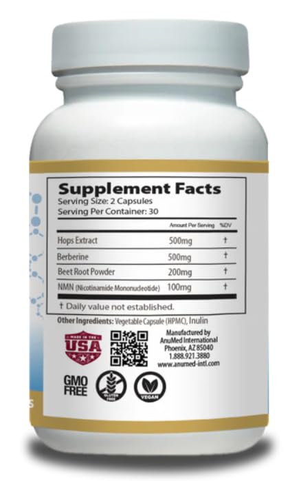 AnuMed International GLP-1 Supplement Activate & Booster, 60 Capsules