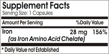 PureControl Supplements Iron Chelate 50mg Capsules 100 Capsules
