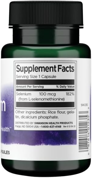Swanson Selenium (L-Selenomethionine) 100 mcg, 200 Capsules