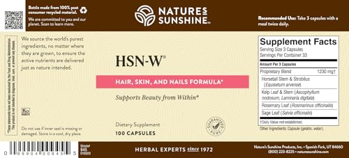 Nature's Sunshine HSN-W 200 Capsules
