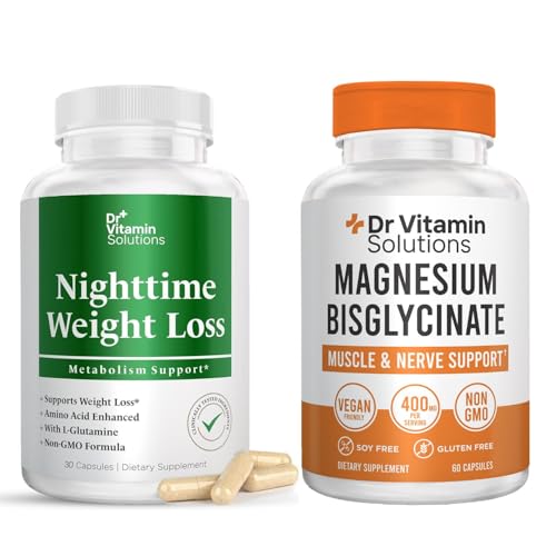 DR VITAMIN SOLUTIONS Nighttime Weight Loss & Magnesium Bisglycinate Capsules, 90