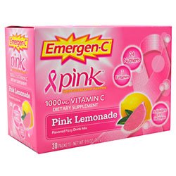 Alacer Emergen-C Health and Energy Booster Pink Lemonade Powder, 30 Packets