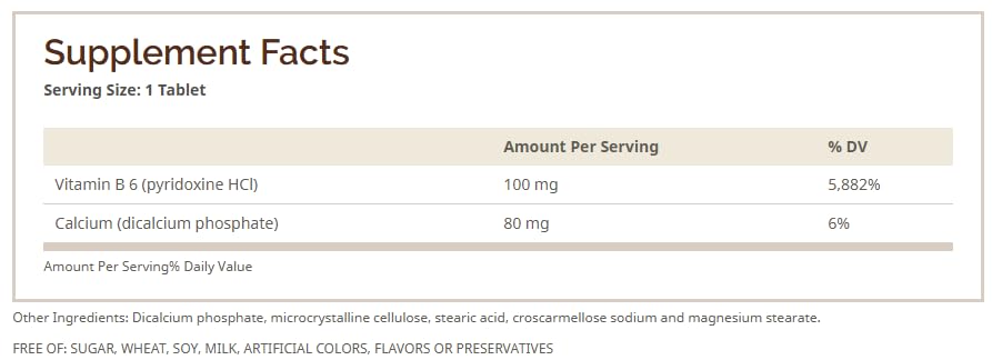 Windmill Vitamin B-6 (Pyridoxal-5-Phosphate) Tablets, 100 mg, 100 Count