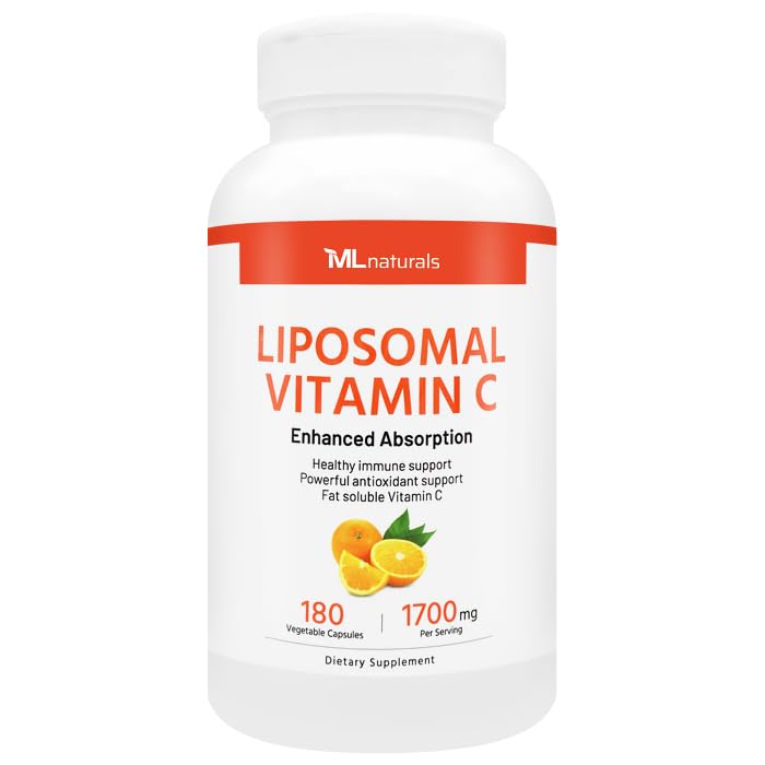 ML Naturals Liposomal Vitamin C 1,700mg Capsule, 180 Count
