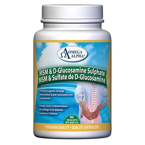 dfasda Omega Alpha MSM & D-Glucosamine Sulphate Veg Capsules 90 Capsules