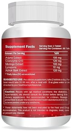 Generic Cardiovax with Coenzyme Q10, Arjuna Extract & Moringa Extract, 60 Tablets