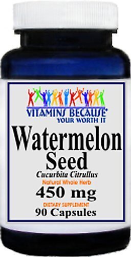 Watermelon Seed 450mg Natural Whole Herb Capsules, 90 Capsules