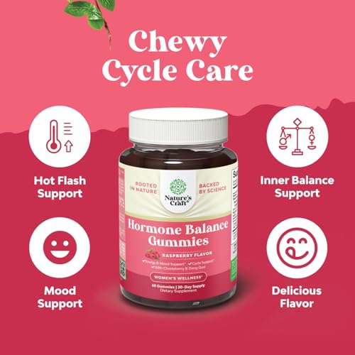 Natures Craft Fertility & Preconception Gummies for Women with Inositol & Folic Acid – Hormone Balance & PMS Support