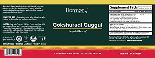 Harmony Nutraceuticals Gokshuradi Guggul - Urogenital Harmony 120 Capsules