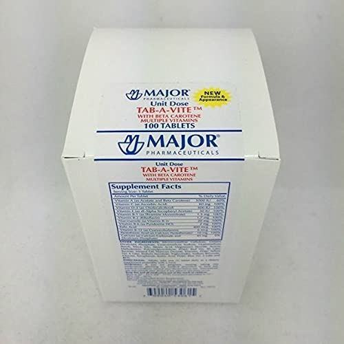 MAJOR Tab-A-Vite with Beta Carotene Multiple Vitamins, 100 Tablets