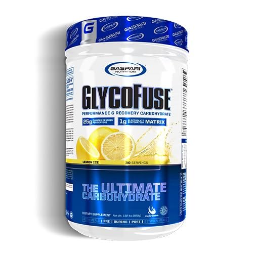 Gaspari Nutrition Glycofuse: Performance and Recovery Carbohydrate, 25g Cluster Dextrin and 1g Electrolyte and Hydration Matrix, Lemon Ice, Powder, 30 Servings