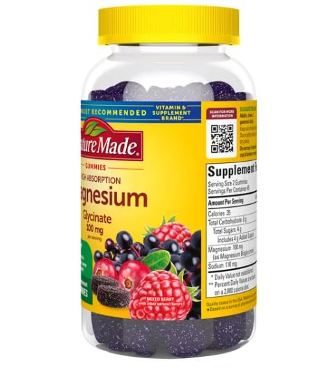 Nature Made High Absorption Magnesium Glycinate Gummies, 90 Count